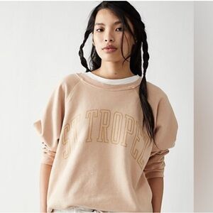 Free People x Retrobrand St. Tropez Classic CottonCrew Sweatshirt. Size M